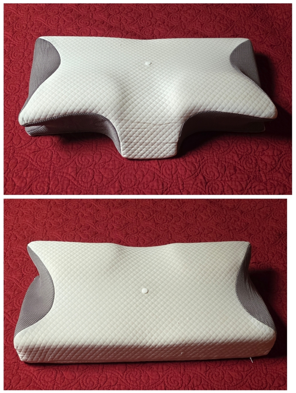 Contoured White Memory Foam Cevercal Neck Pillow Side Sleeper Back Sleeper NWOT